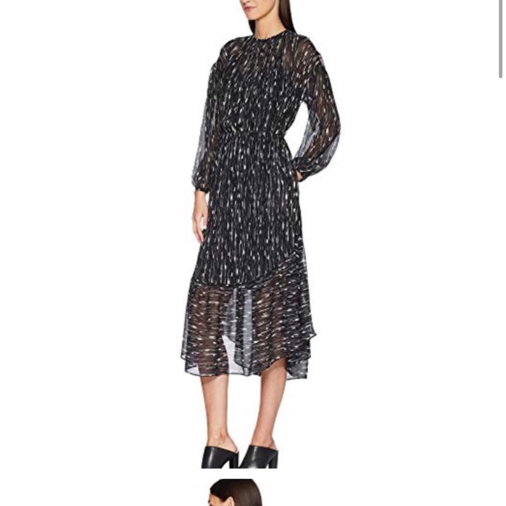 VINCE Brushstroke Silk Midi Dress size M - Picture 3 of 7